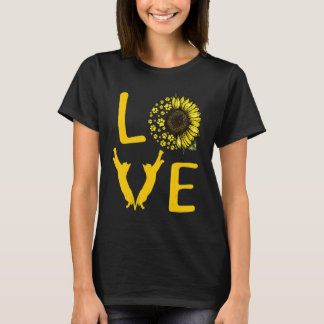 Camiseta Gato Girassol Para Gato Mãe de Gato Homens Mulhere