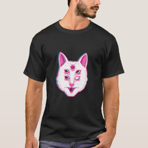 Camiseta Gato Glitch Gato Luminoso Com Olhos