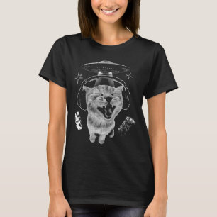 Camiseta Gato Gnarp Meme de Gato Alien Idiota Rotação Cereb