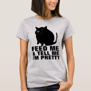 CAMISETA GATO GORDO, ALIMENTE-ME DIGA-ME QUE SOU BONITO T-S