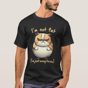 Camiseta Gato Gordo Bravo Engraçado Não Estou Gordo Piada D