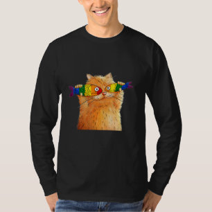 Camiseta Gato Gordo Capturando Peixes Olhos De Peixe Pet Lg