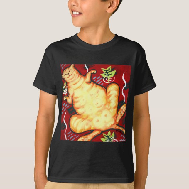 Camiseta Gato gordo em um coxim (Frente)