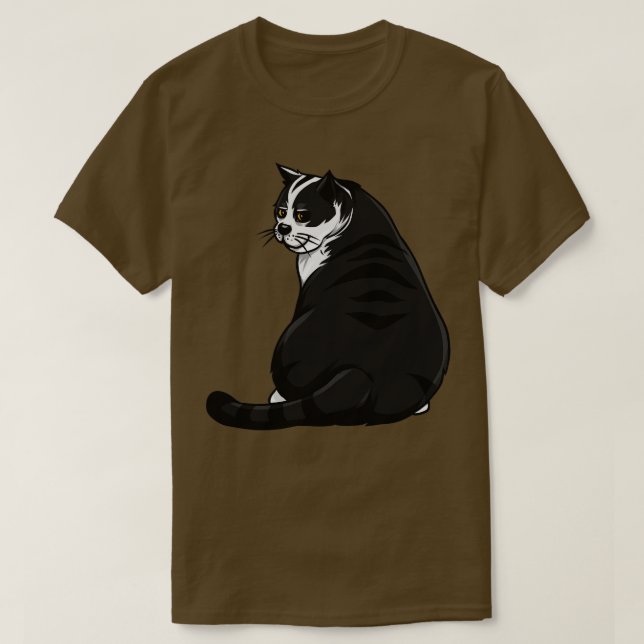 Camiseta Gato gordo engraçado (Frente do Design)