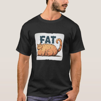 Camiseta Gato Gordo Engraçado para Meninos e Meninas