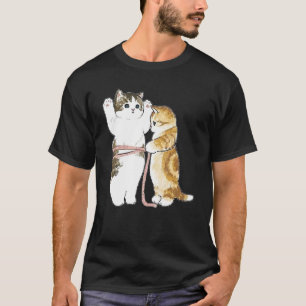 Camiseta Gato Gordo Medindo a Barriga Para Gato Gordo