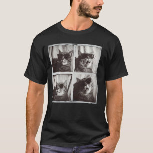 Camiseta Gato gordo no estilo máquina de foto antiga, gatos