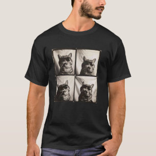 Camiseta Gato gordo no estilo máquina de foto vintage, gato