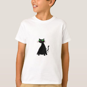 Camiseta Gato Gordo Preto Com Olhos Verdes