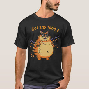 Camiseta Gato Gordo Retro Pedindo Comida