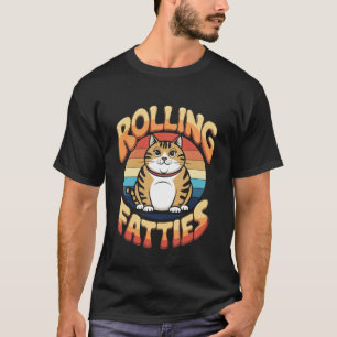 Camiseta Gato Gordo Rolando Design de Humor Retrô Divertido