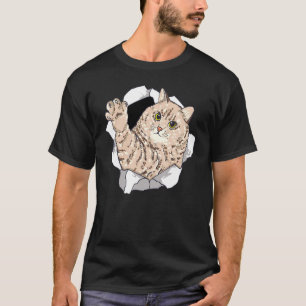 Camiseta Gato Gordo Saindo Ripped Ripped