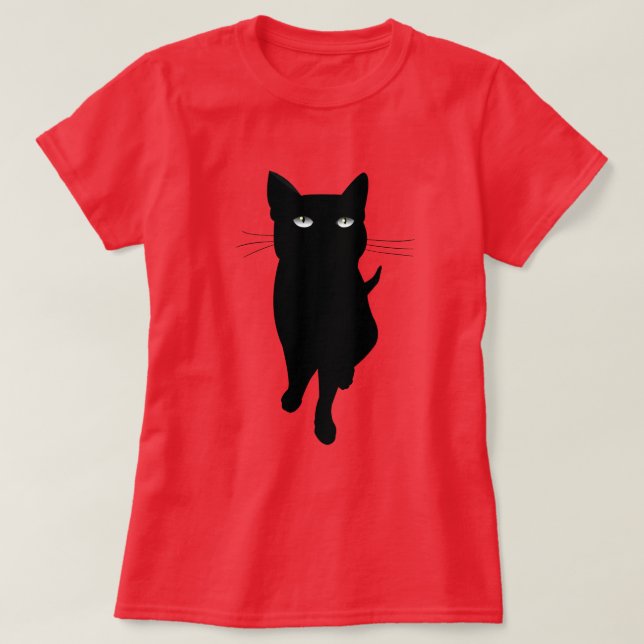 Camiseta Gato gótico gatinho preto (Frente do Design)