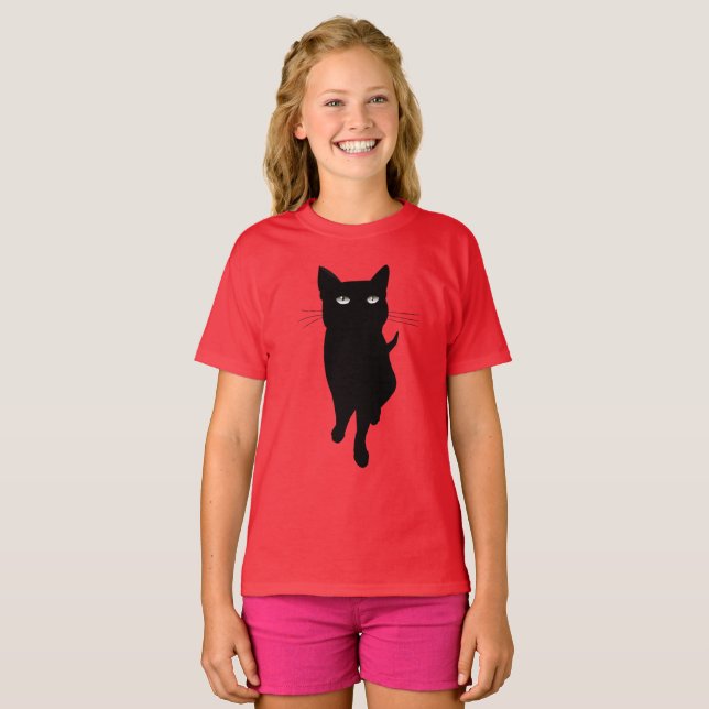 Camiseta Gato gótico gatinho preto (Frente Completa)