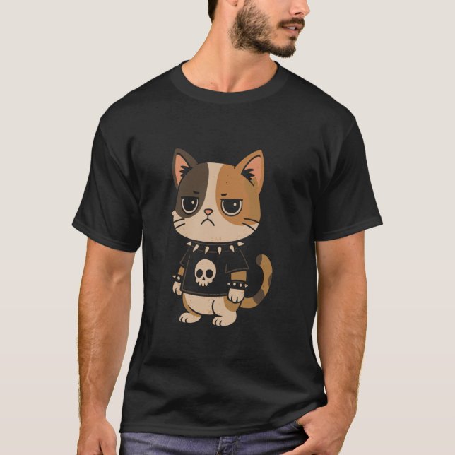Camiseta Gato Gótico Punk (Frente)