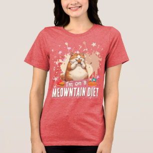 Camiseta Gato Gourmetista "Estou numa Dieta Meowntanha"