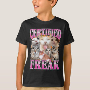 Camiseta Gato gráfico certificado bootleg humor engraçado d