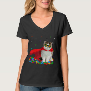 Camiseta Gato Gráfico de Consciência do Autismo Exótico leg