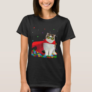 Camiseta Gato Gráfico de Consciência do Autismo Exótico leg