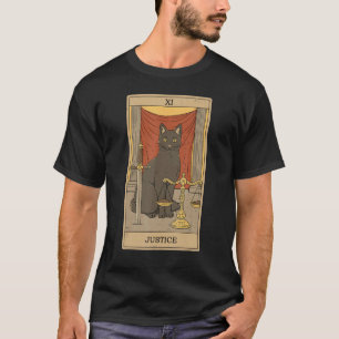Camiseta Gato Gráfico de Gatos Pretos para Justiça de Cartã