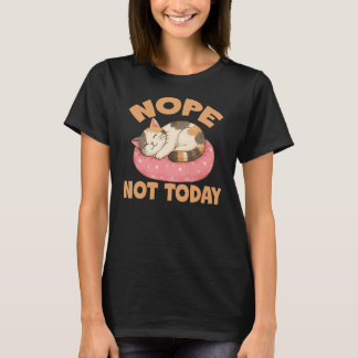 Camiseta Gato Gráfico Não Hoje