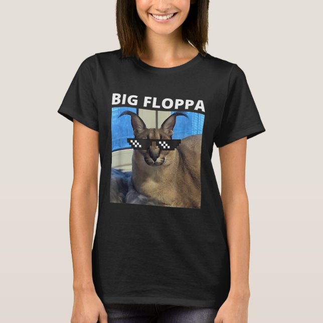 Camiseta Gato Grande Floppa Meme (Frente)