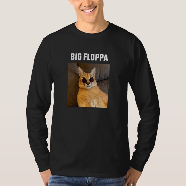 Camiseta Gato Grande Floppa Meme (Frente)