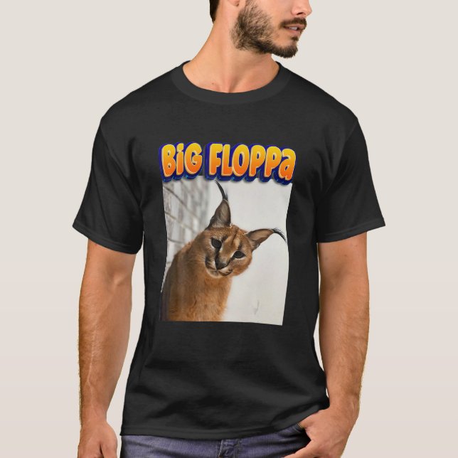 Camiseta Gato Grande Floppa Meme (Frente)