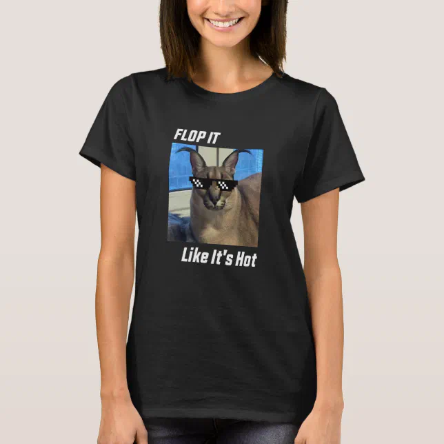 Em promoção! Grande Floppa T-shirt Engraçada Meme Gato Bonito