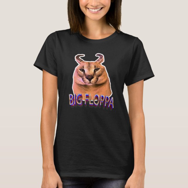 Camiseta Gato Grande Floppa Meme (Frente)