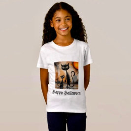 Camiseta Gato Grande Gato Pequeno Halloween 