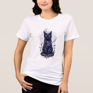 Camiseta Gato Guardião Celestial Mística Bruxaria Halloween