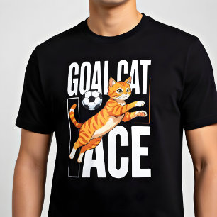 Camiseta Gato Guardião de Futebol Engraçado   Presente para
