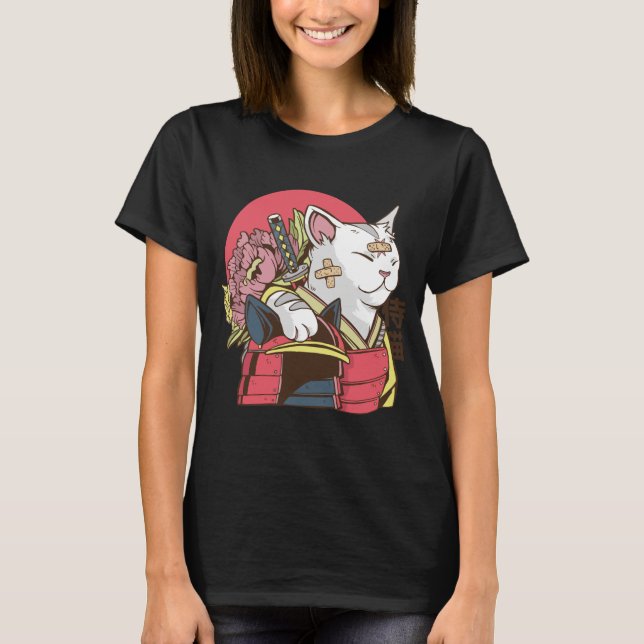 Camiseta Gato Guerreiro Samurai (Frente)