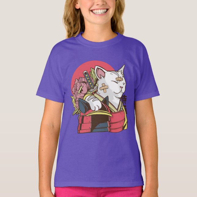 Camiseta Gato Guerreiro Samurai (Frente)