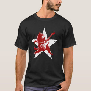 Camiseta Gato Guitarrista - Gato de Música Rock Engraçado