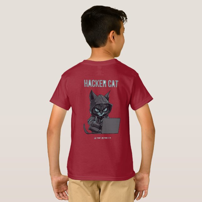 Camiseta Gato Hacker (Parte Traseira Completa)