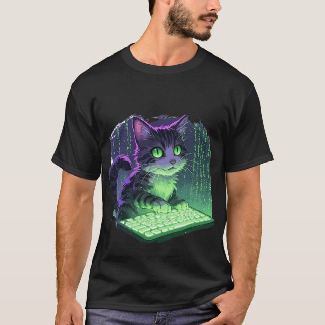 Camiseta Gato Hacker (Frente)
