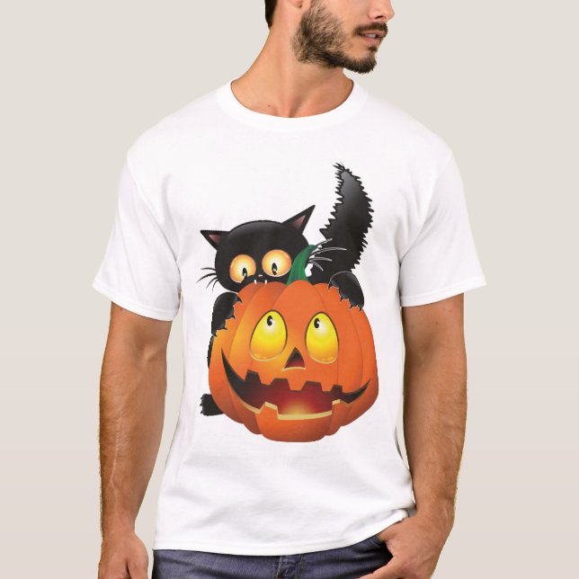 CAMISETA GATO HALLOWEEN (Frente)