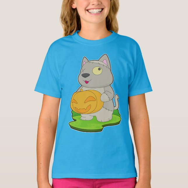 Camiseta Gato Halloween Zumbi (Frente)