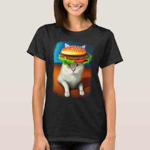 Camiseta Gato Hambúrguer Gato Hambúrguer Purr Meow Gato  4