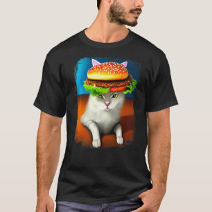 Camiseta Gato Hambúrguer Gato Hambúrguer Purr Meow Gato   4