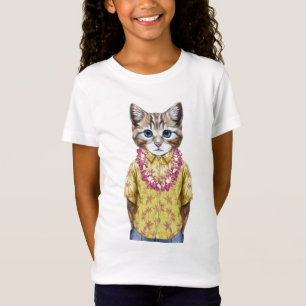Camiseta Gato havaiano do gatinho