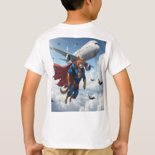 Camiseta Gato Heroico Salva Avião - Animal Épico da Aviação