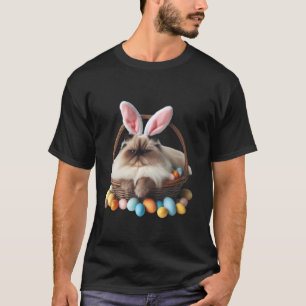 Camiseta Gato Himalaio Fofo Caça ao Ovo de Páscoa Dono Orel