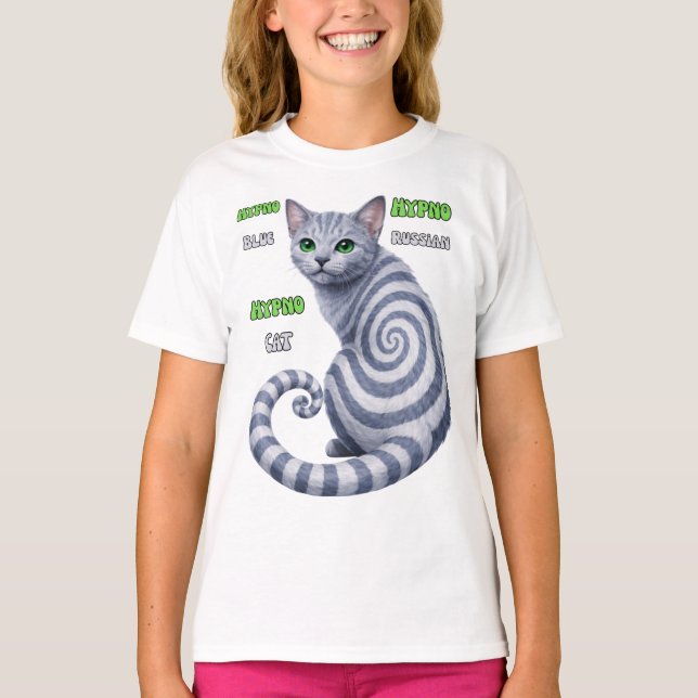 Camiseta Gato Hipno Azul Russo (Frente)