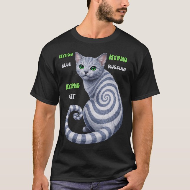 Camiseta Gato Hipno Azul Russo (Frente)