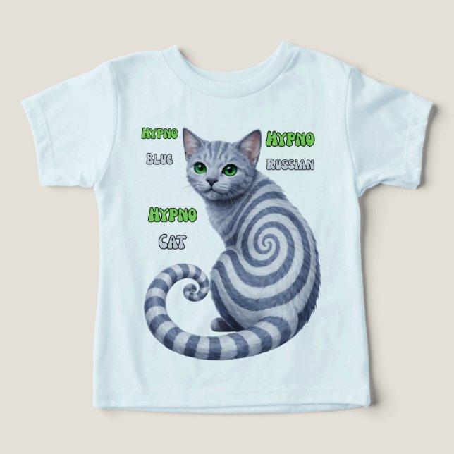 Camiseta Gato Hipno Azul Russo (Design frontal)