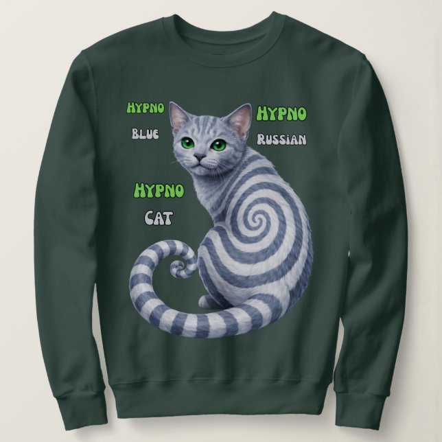 Camiseta Gato Hipno Azul Russo (Frente do Design)