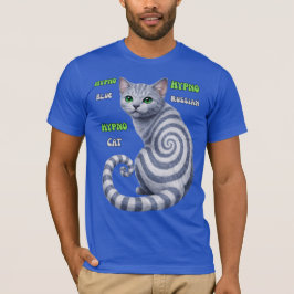 Camiseta Gato Hipno Azul Russo